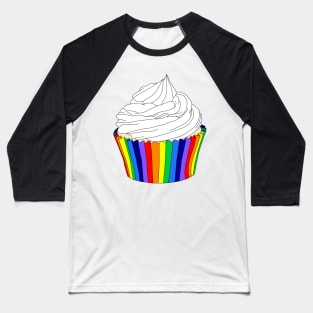 Rainbow Cupcake with Vanilla Icing Baseball T-Shirt